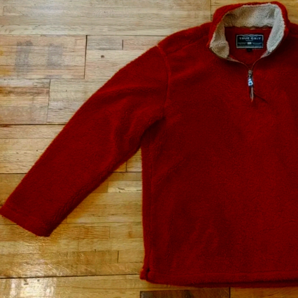 True Grit Rust Fleece 1/4 Zip Pullover